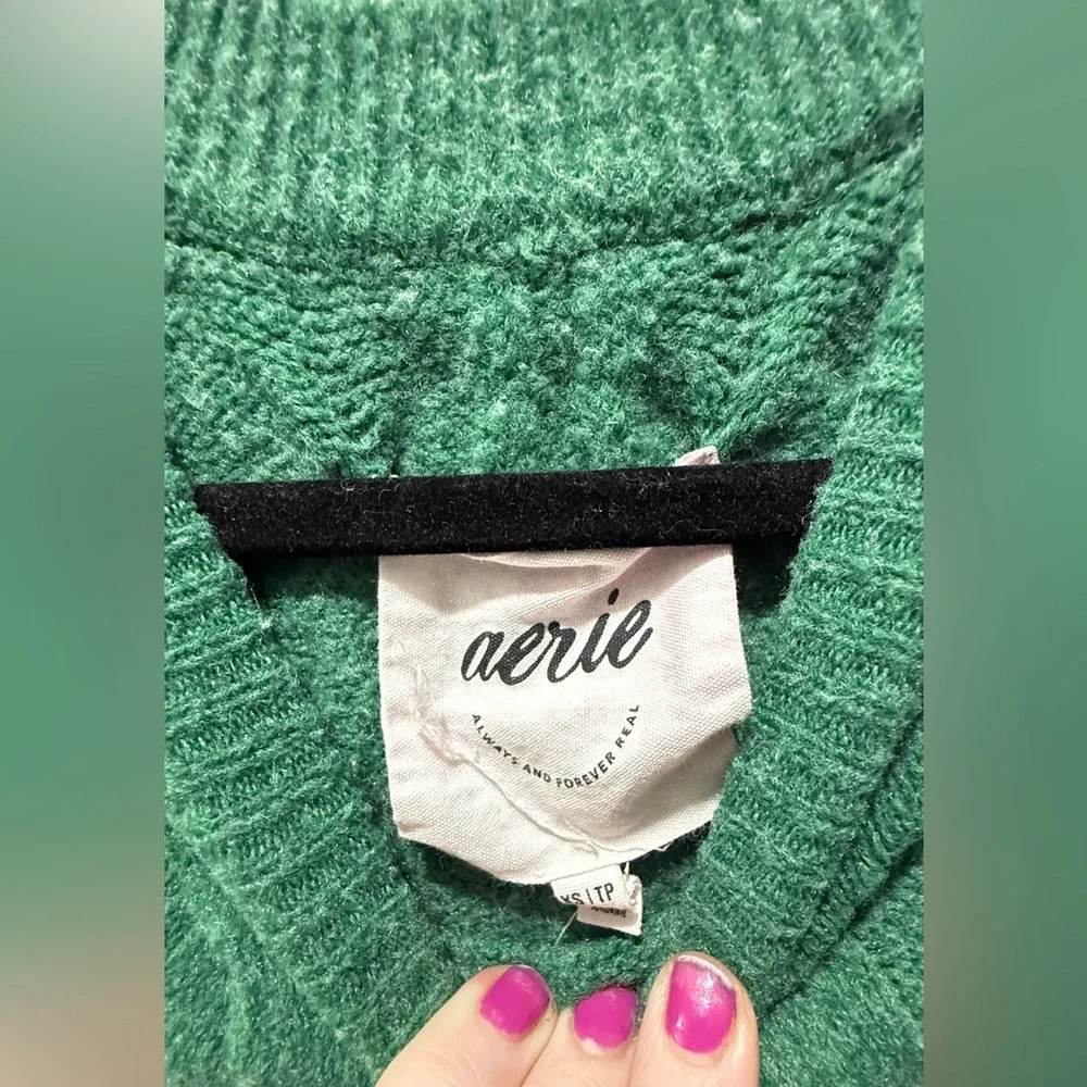 Areie Unreal Cable Knit Crew   Sweater - Emerald - Picture 5 of 5